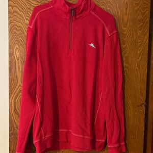 Tommy Bahama Men's Red Zip-Up Sweater